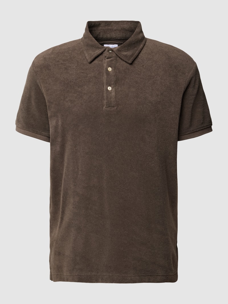 Poloshirt mit Label-Patch in mittelbraun