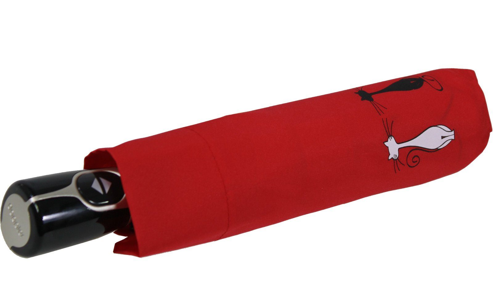 doppler® Taschenregenschirm Damen Auf-Zu Magic Fiber - Cats Best Friends, für Katzen-Liebhaber - elegant, stabil und praktisch