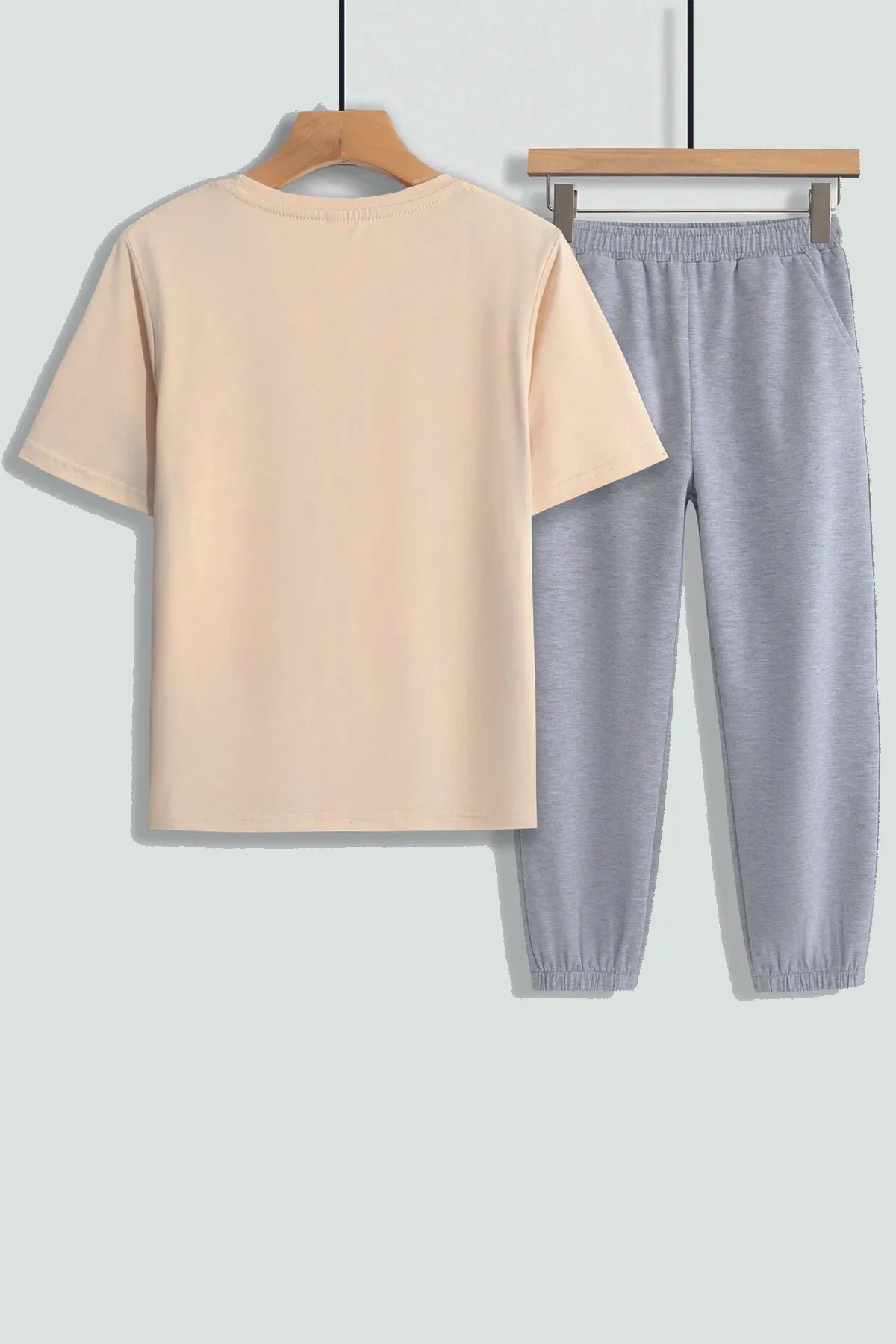 uyguntarz  Sport-Sweatsuit Set - Beige - Relaxed Fit