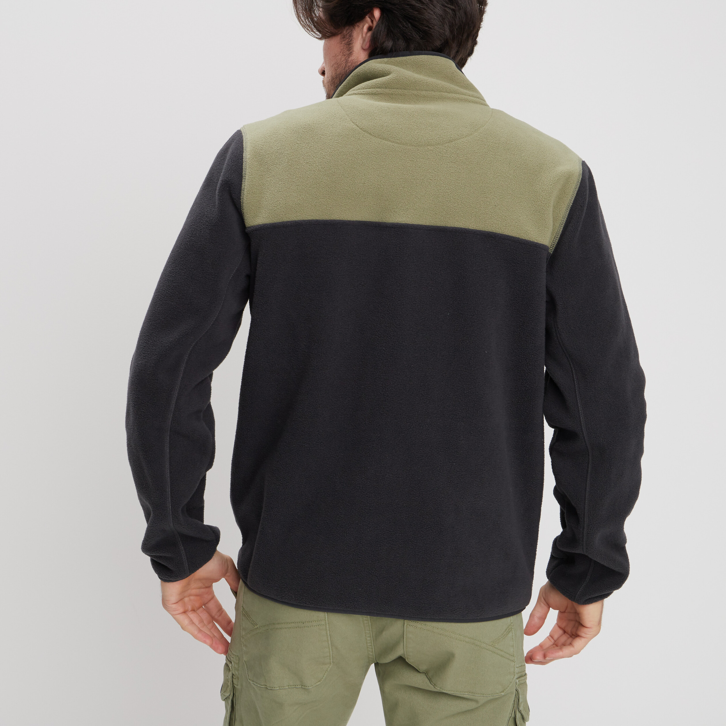 Gilet polaire col montant gris foncé homme | La Halle