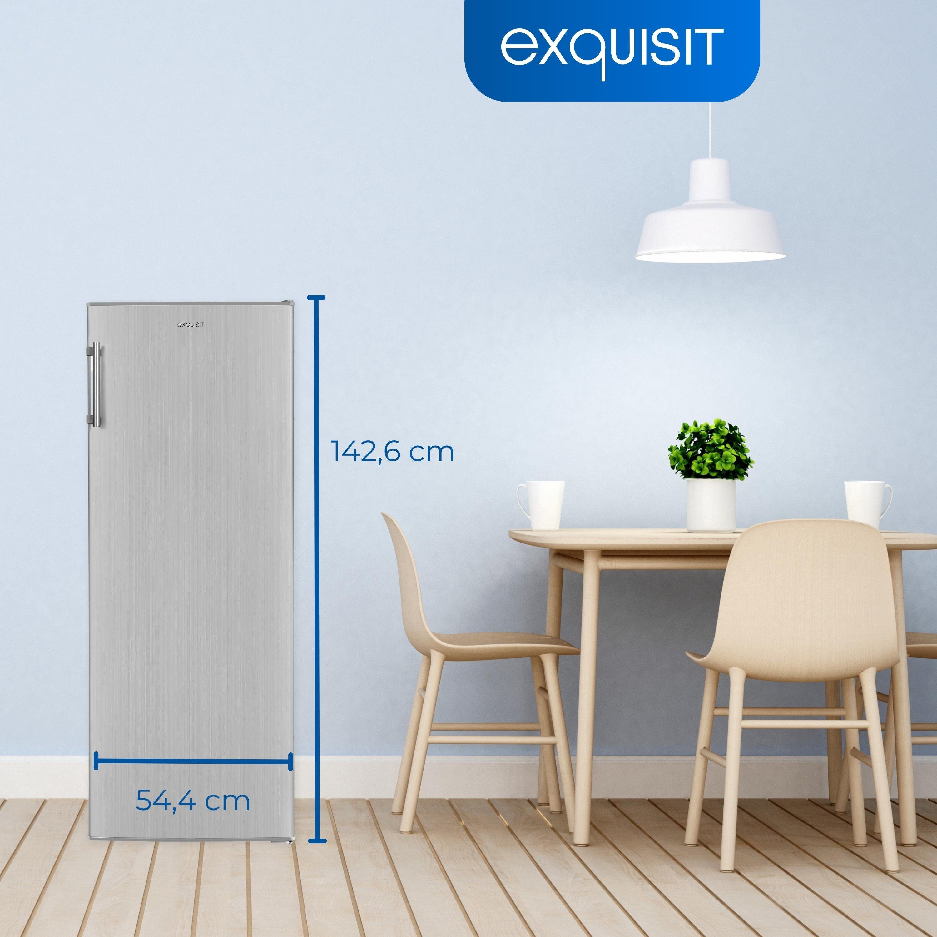 exquisit Gefrierschrank GS230-H-040E, 142.6 cm hoch, 54.4 cm breit, 4-Sterne-Gefrierfach, wechselbarer Türanschlag, effizient
