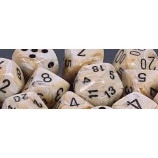 Marble Ivory w/black Signature Ten d10 Sets