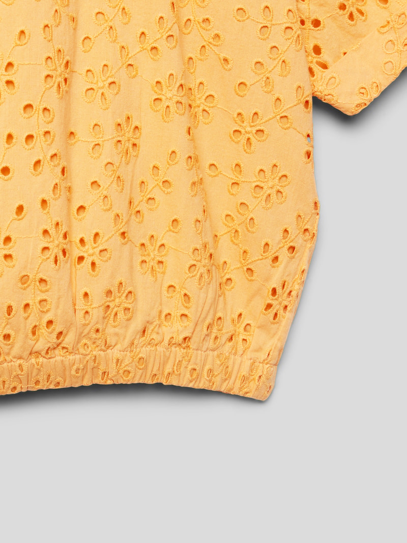 Blusenshirt mit Lochmuster in orange