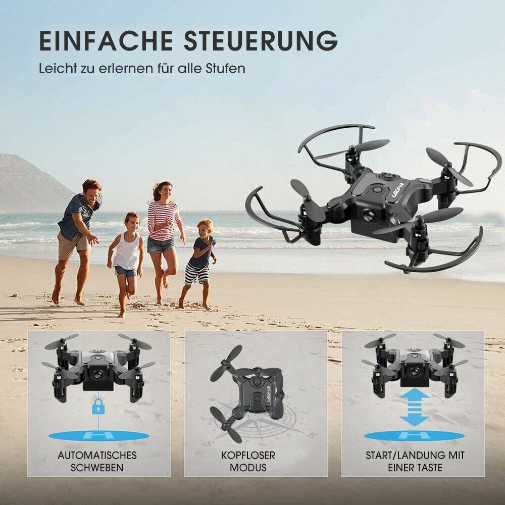 4DRC mit wifi Kamera für Kinder & Anfänger, mini, klappbar Spielzeug-Drohne (720P HD, Flugbahn Flug, Kopfloser Modus, Halten der Flughöhe, 3D-Flips)