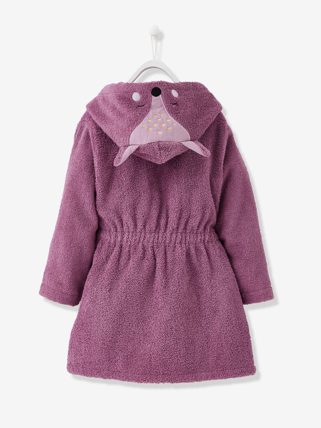 Vertbaudet Kinder Bademantel REH Oeko Tex, personalisierbar - dunkelviolett