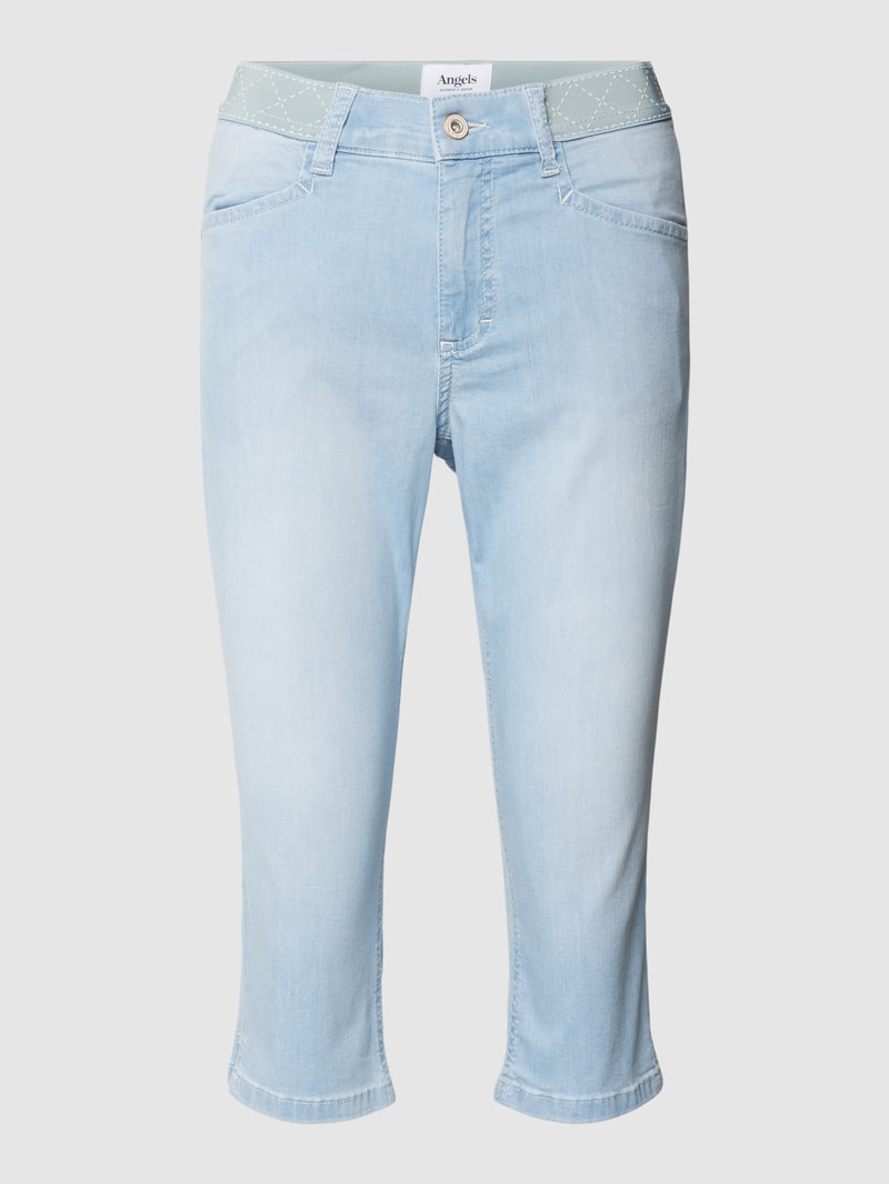 Caprijeans mit Eingrifftaschen in bleu
