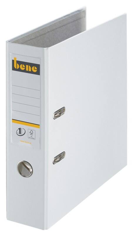 Bene No.1 Power Ordner DIN A4 80 mm Weiß 2 Ringe 291400 PP (Polypropylen) Hochformat