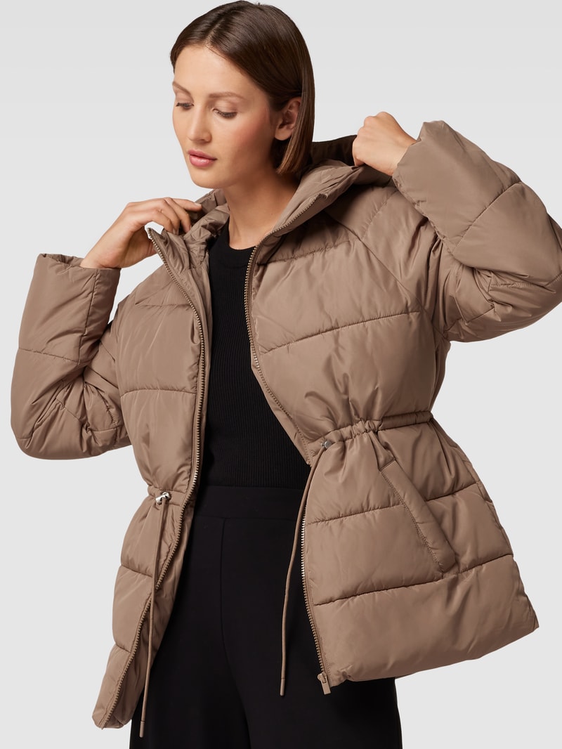 Steppjacke mit Kapuze Modell 'LEANA' in taupe