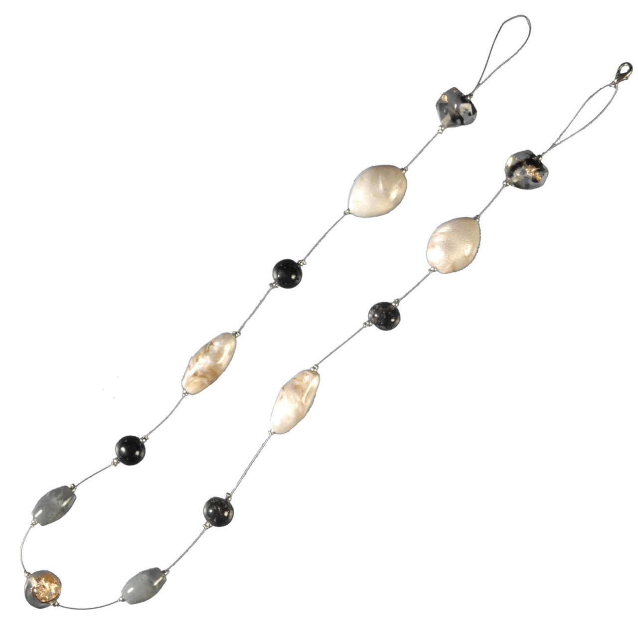 Bella Casa Dekokette, Raffkette für Gardinen, Vorhänge - perlmutt/beige/braun