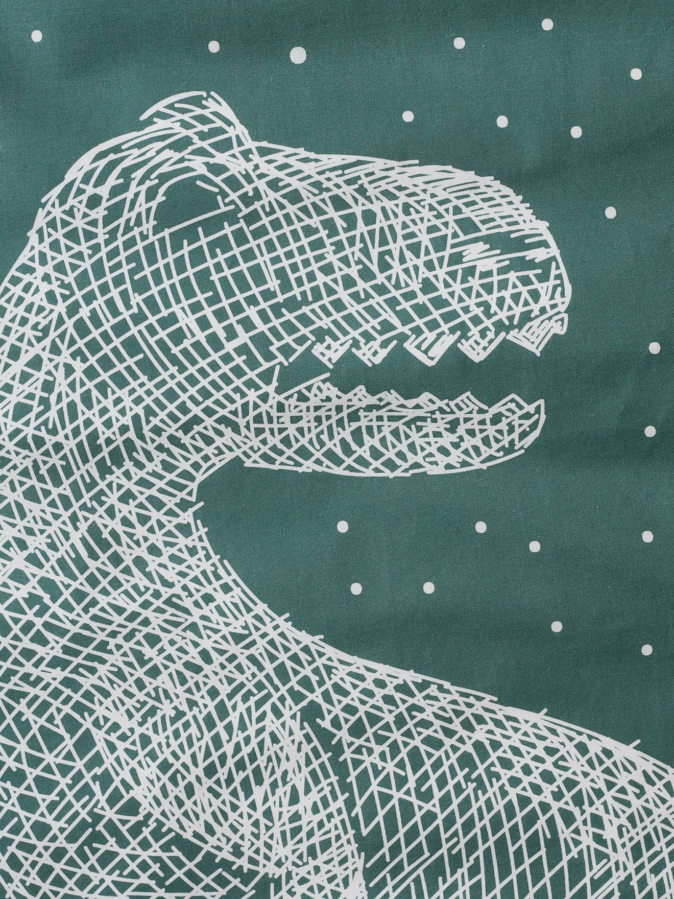 Vertbaudet Kinder Bettwäsche-Set GRAPHIC DINO mit Leuchtsternen Oeko-Tex - grün