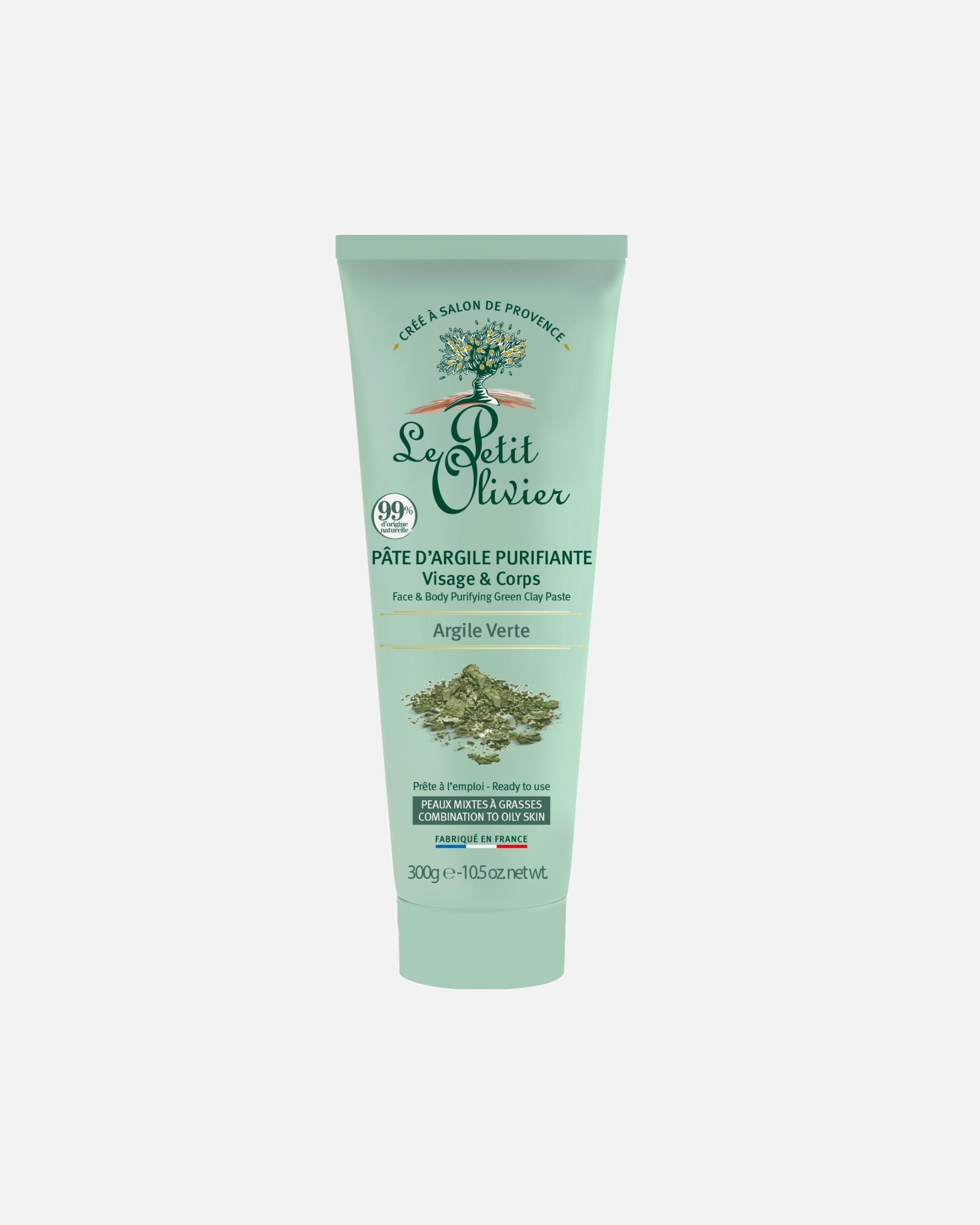 Pastă de argilă purificatoare Le Petit Olivier pentru față și corp, Argilă verde