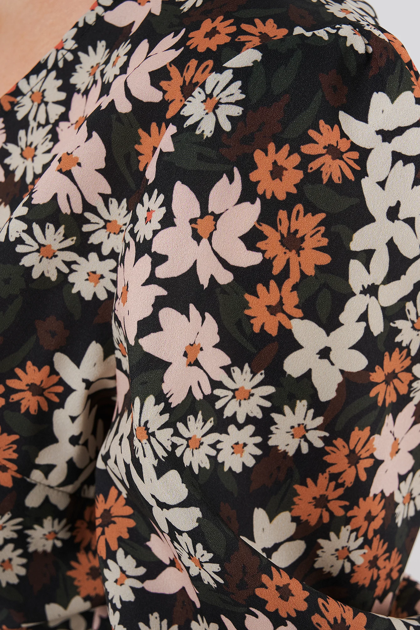 Puff Sleeve Overlap Blouse