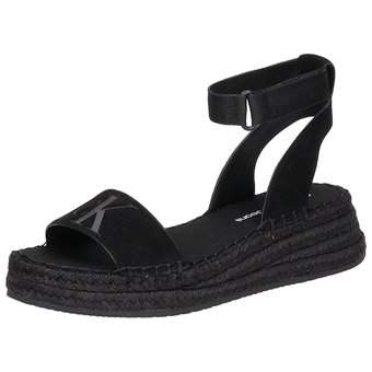 Calvin Klein Sporty Wedge Rope Sandal in schwarz