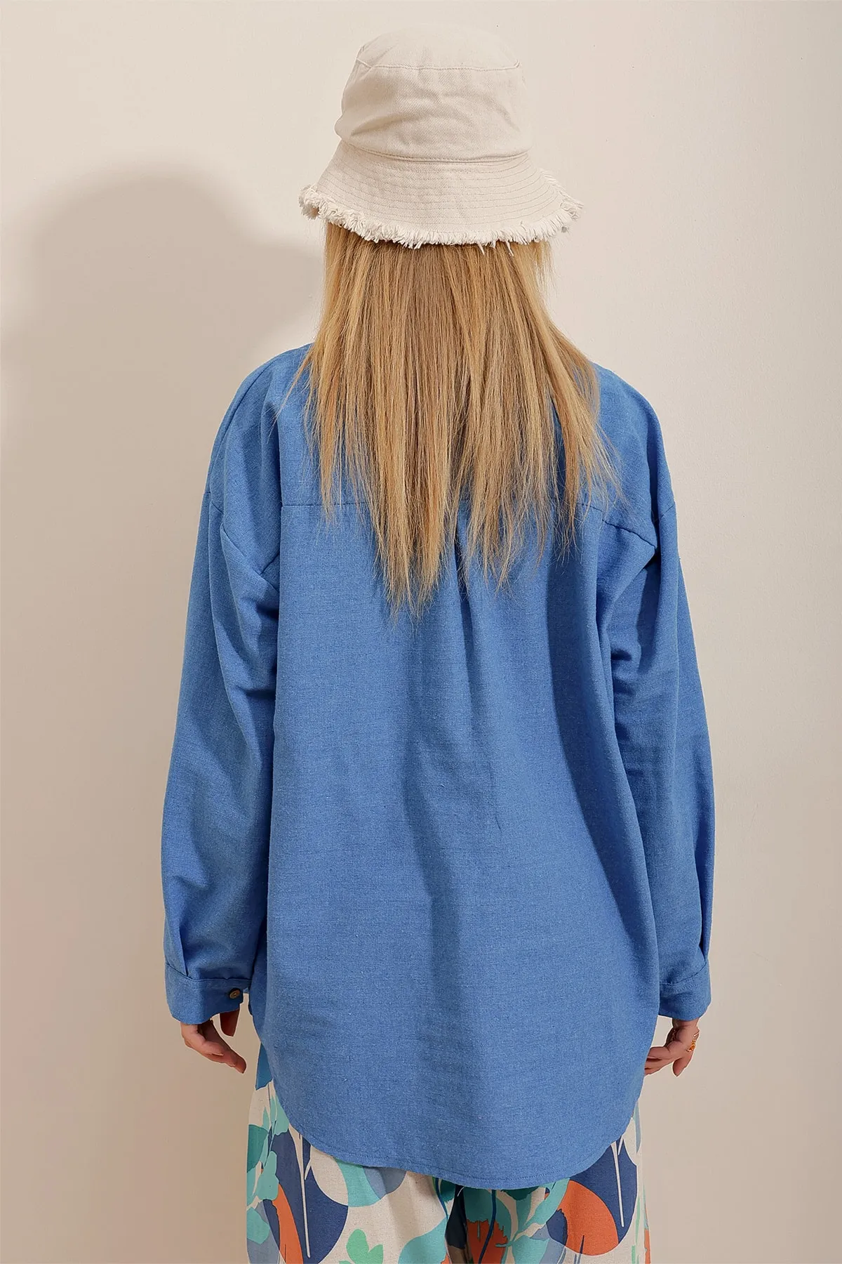 Trend Alaçatı Stili  Hemd - Blau - Oversized