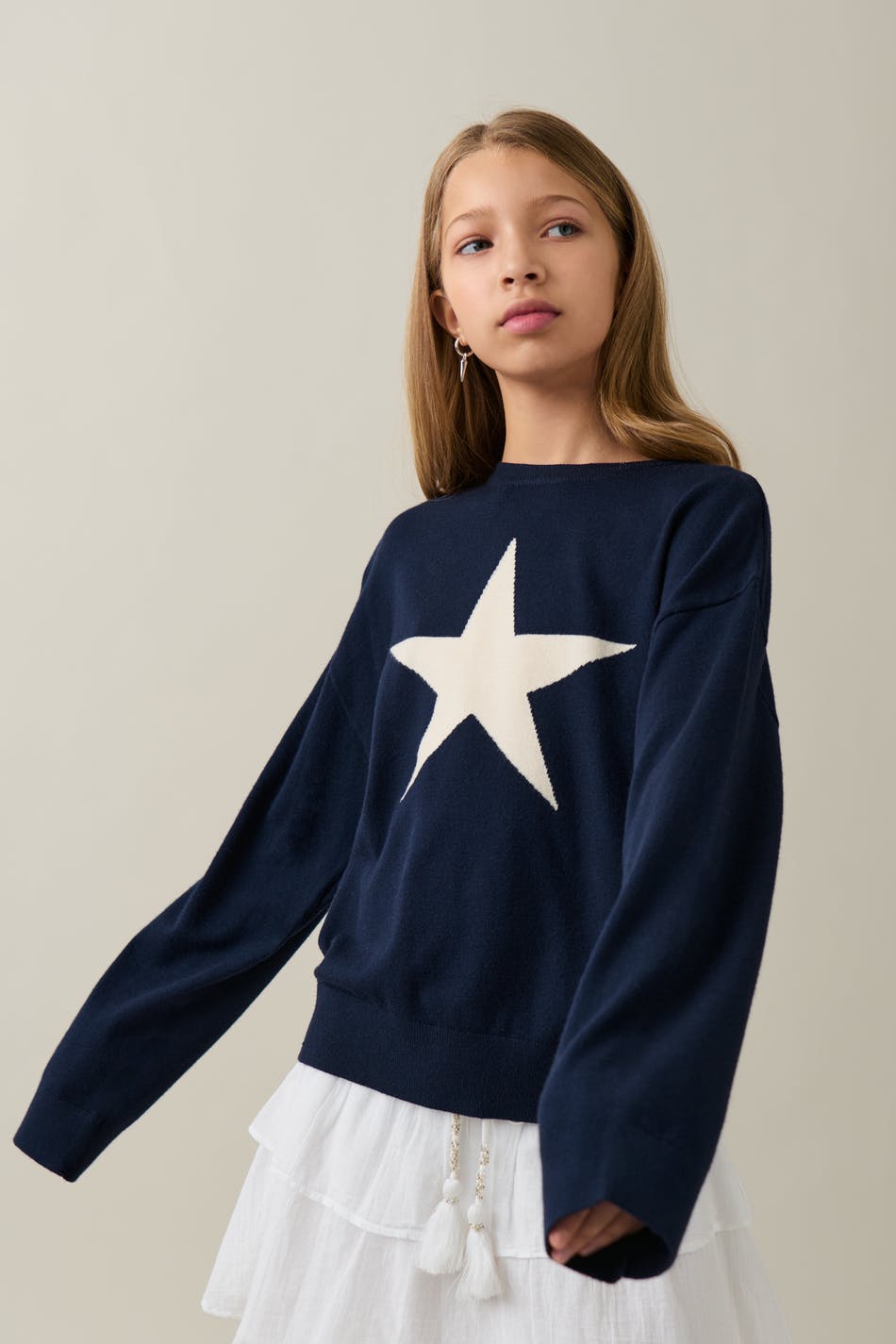 Y fine kn star sweater