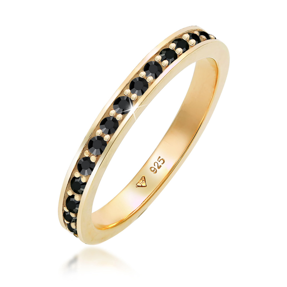 Elli Elli Bague Femmes bande Memoire avec cristaux en argent sterling 925 Bague