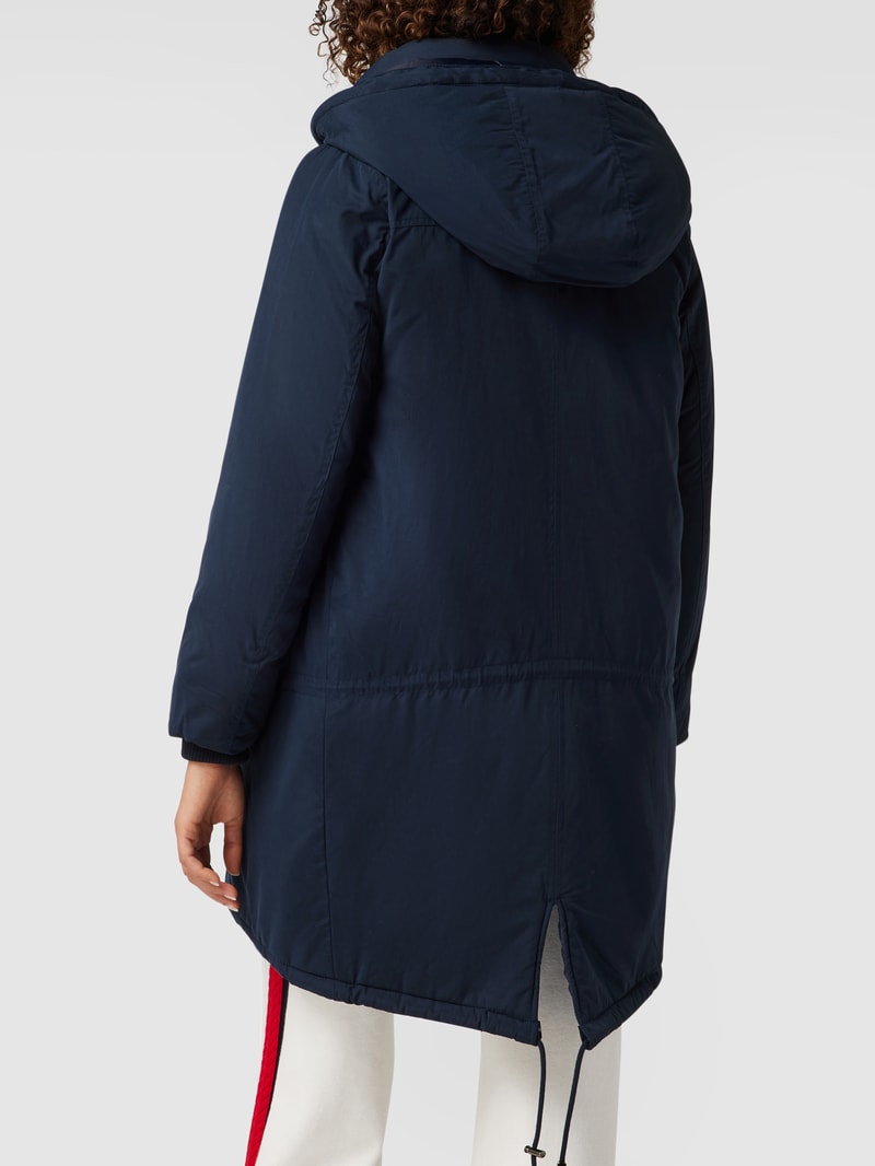 Umstands-Mantel mit abnehmbarer Kapuze in marineblau