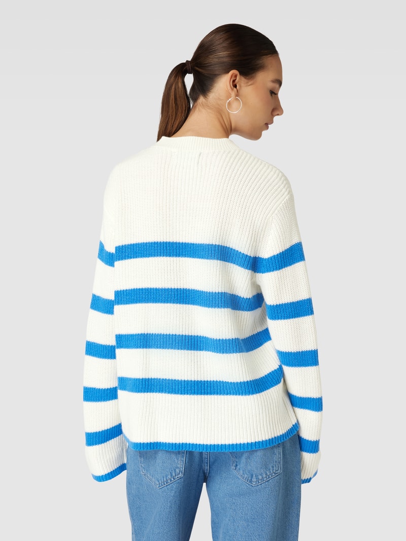 Strickpullover mit Streifenmuster Modell 'SABINA' in offwhite
