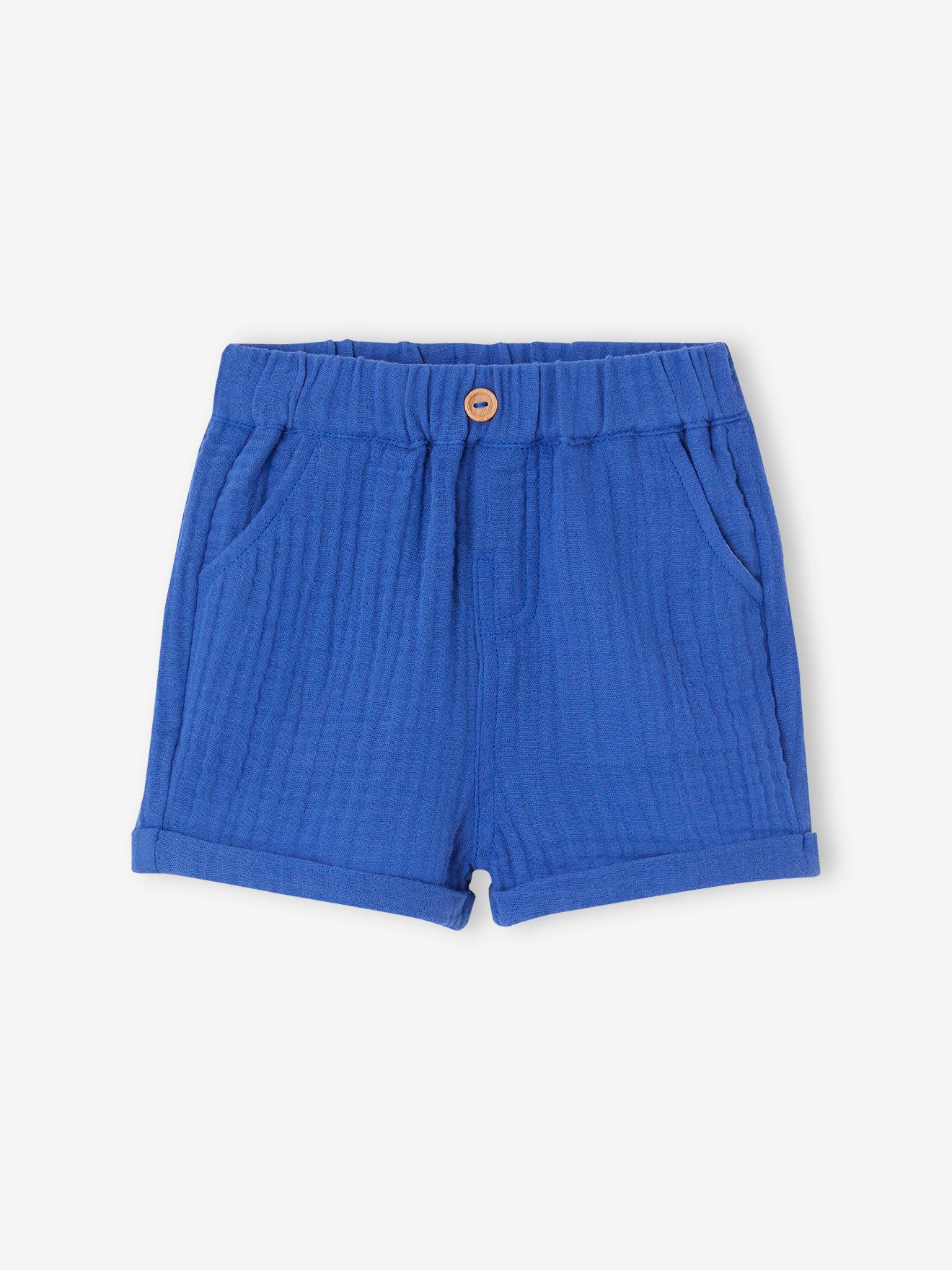 Vertbaudet Baby Musselin-Shorts - blau