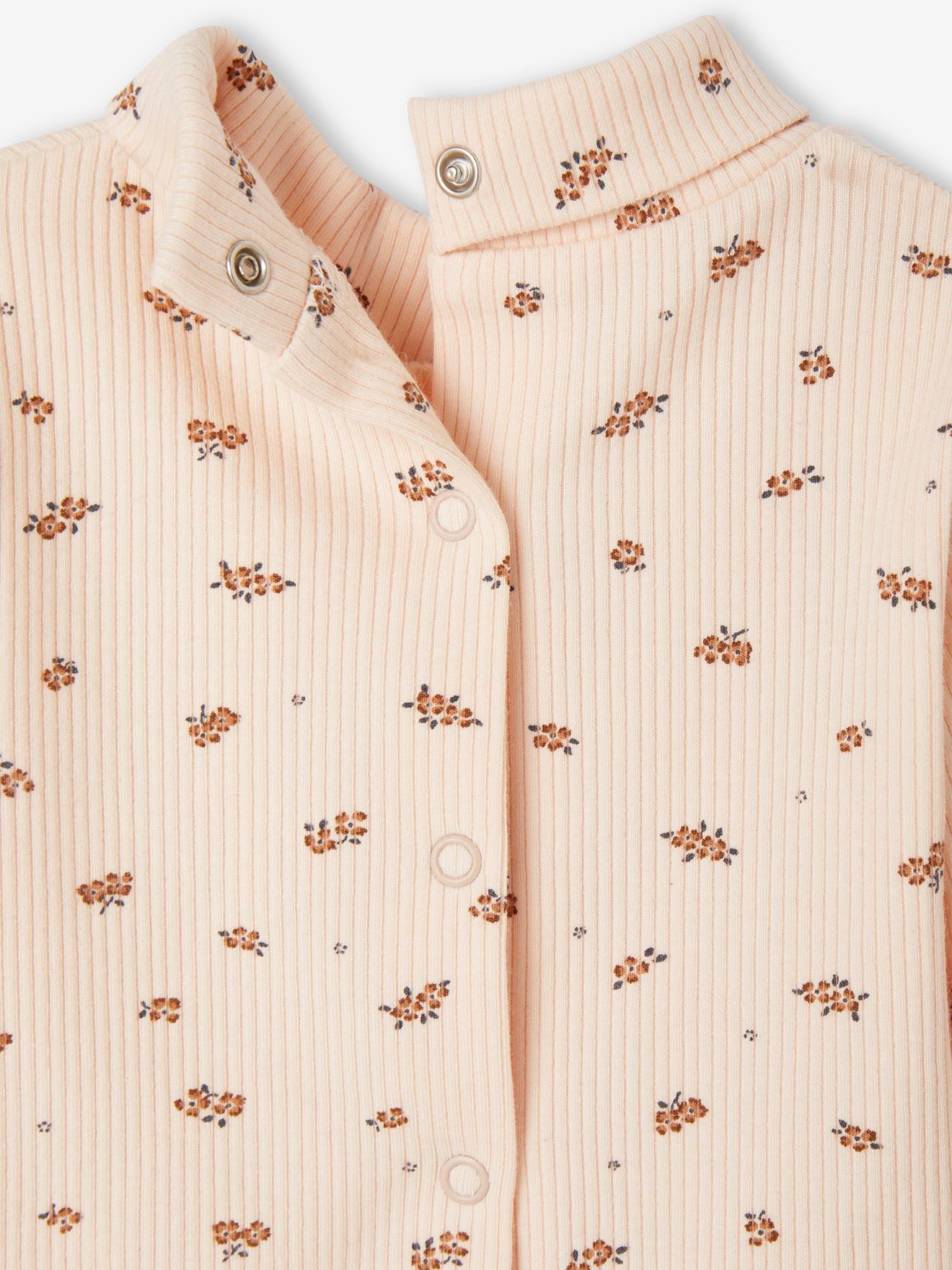 Vertbaudet Baby Rollkragenshirt, Feinripp - hellrosa