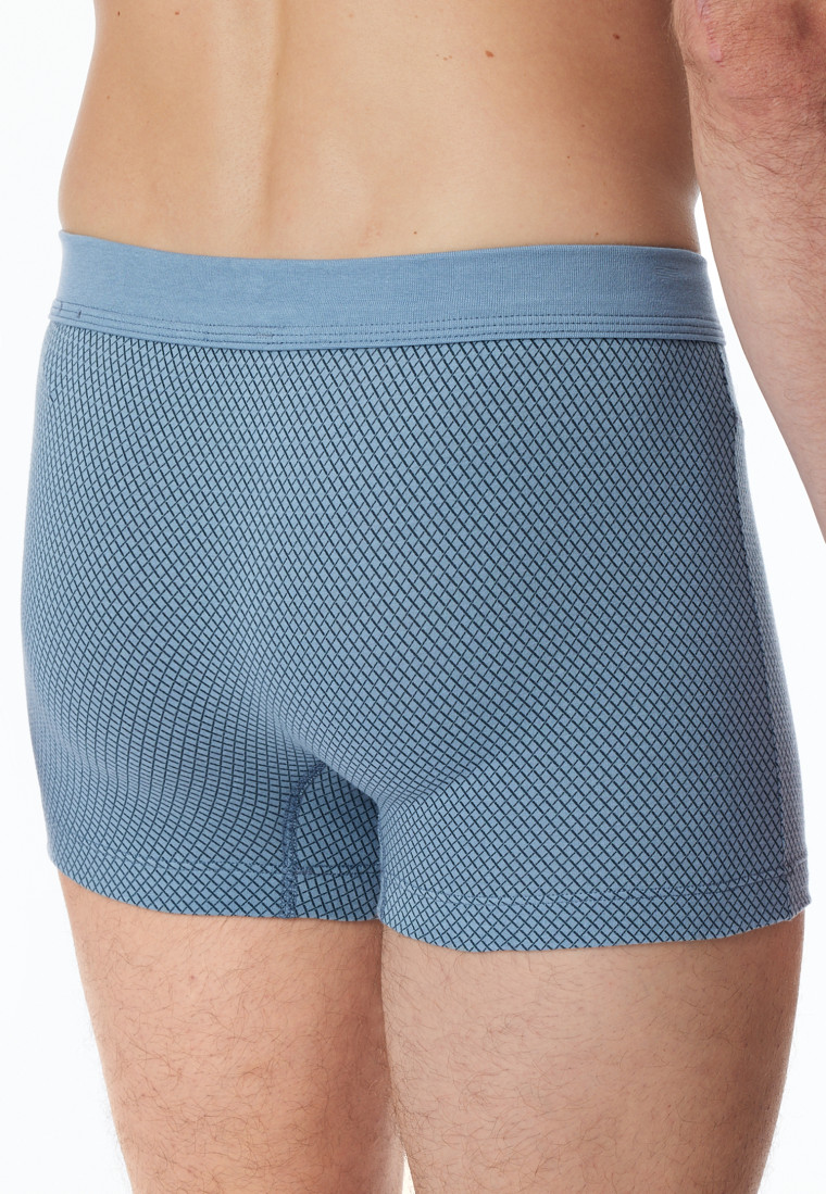 Shorts Organic Cotton gemustert blaugrau - Comfort Fit