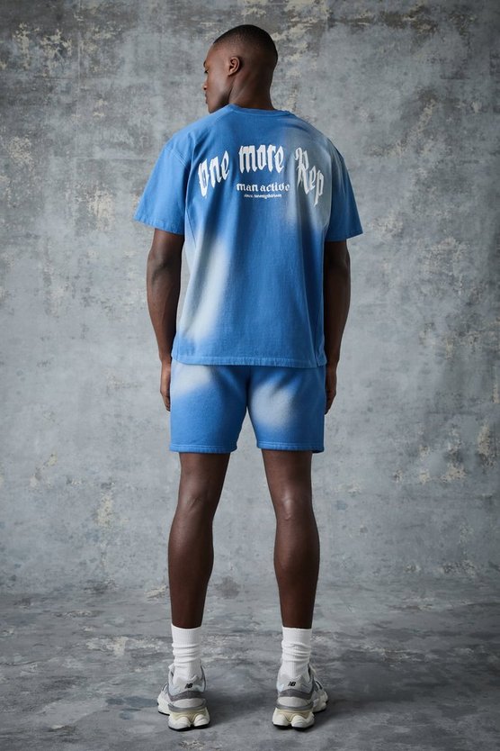 Man Active T-Shirt mit Vintage-Waschung