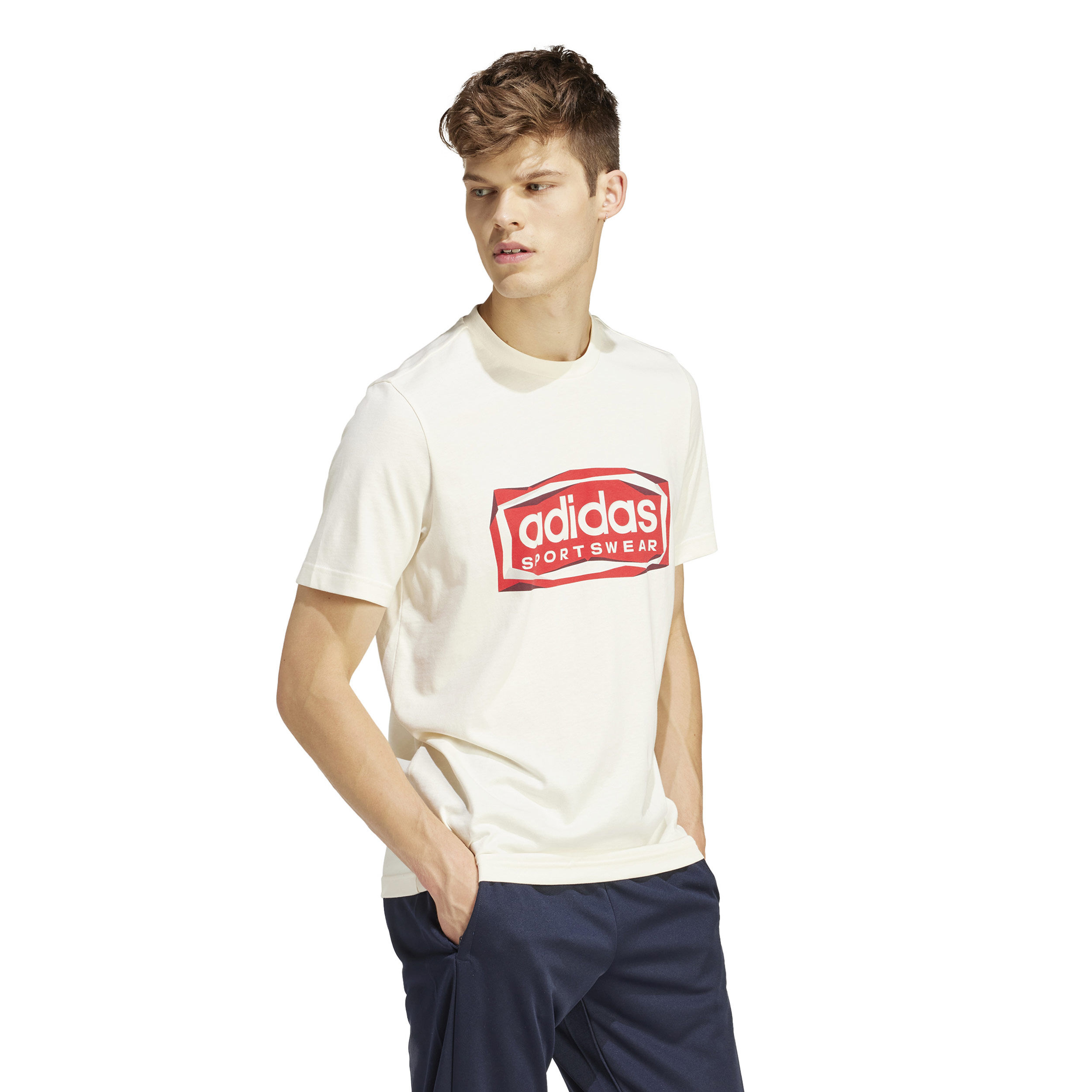 FLD SPW Logo T-Shirt Herren - Creme, Rot