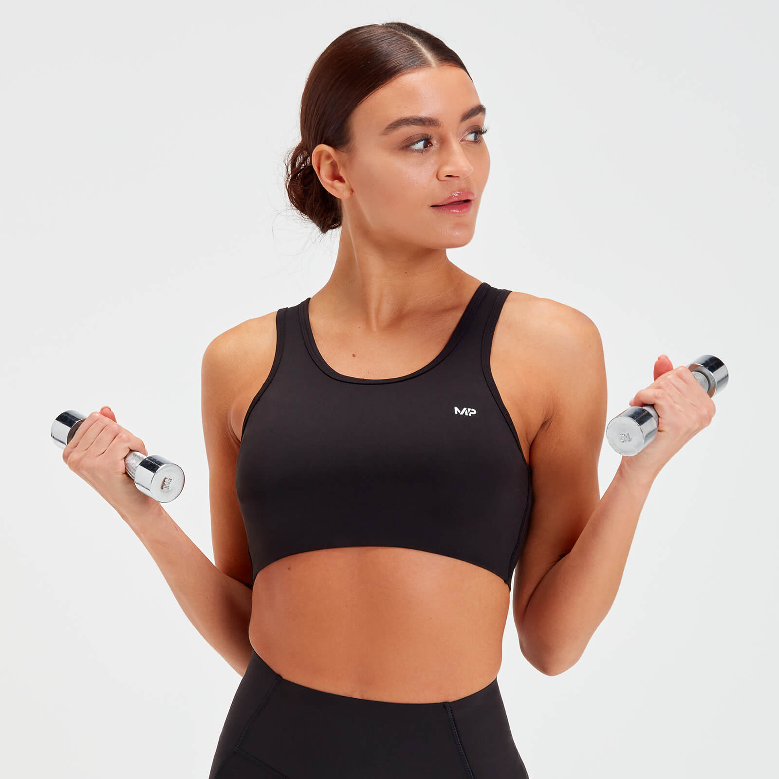 Brassière de sport découpée au laser MP Sculpt pour femmes – Noir