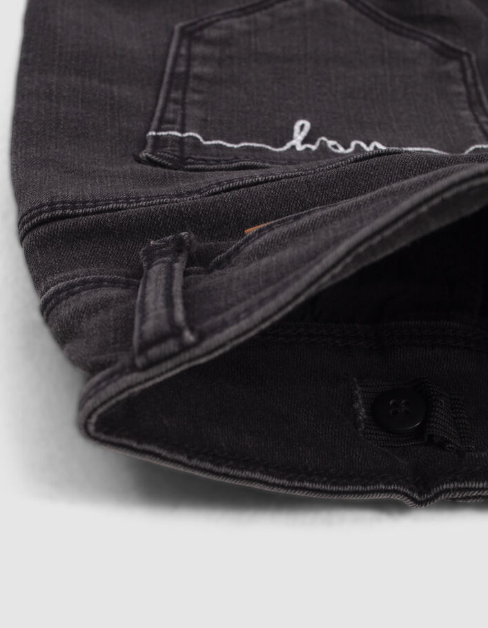 Jean BOOTCUT gris poche dos brodée fille