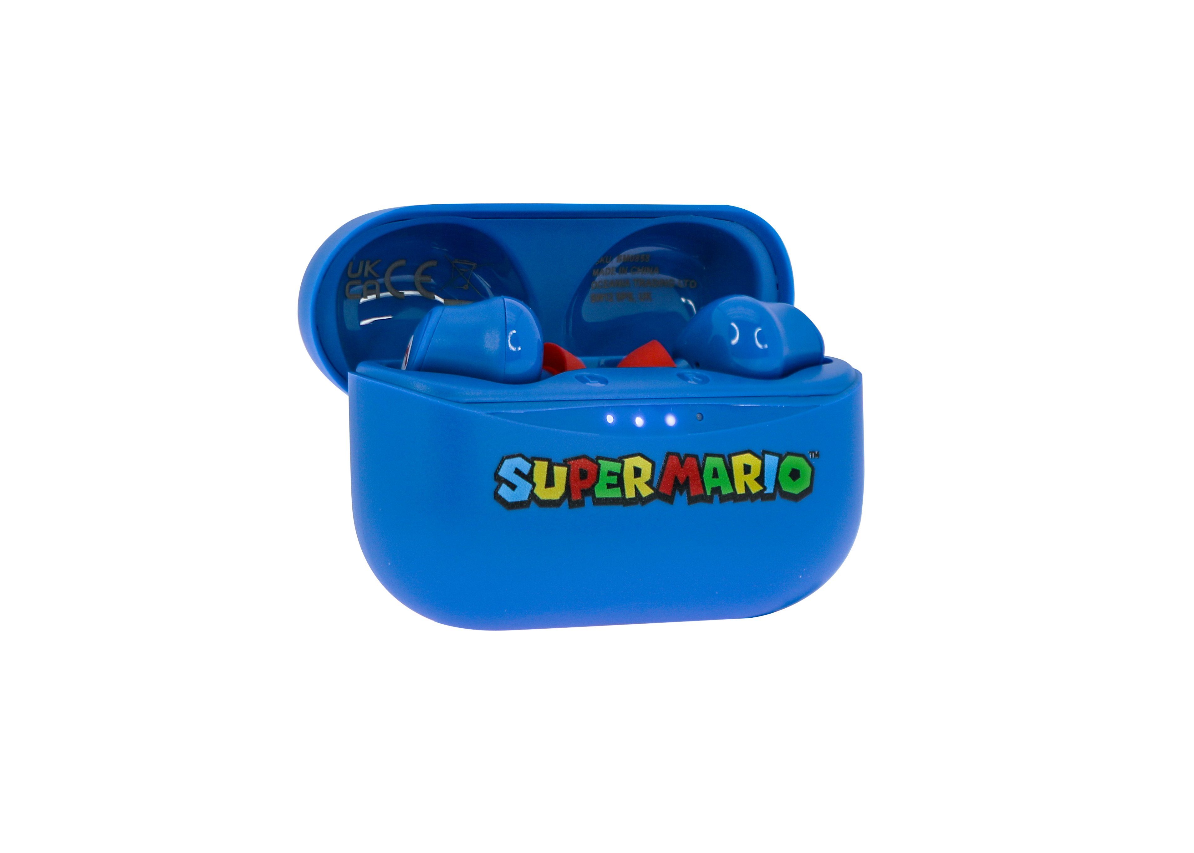 OTL Super Mario Kopfhörer, kabellos, Bluetooth V5.0, mit Ladebox, Rot Bluetooth-Kopfhörer