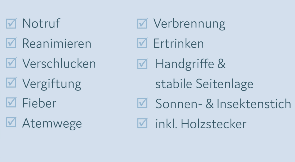 Erste-Hilfe-Karten mit Holzständer, 1 St