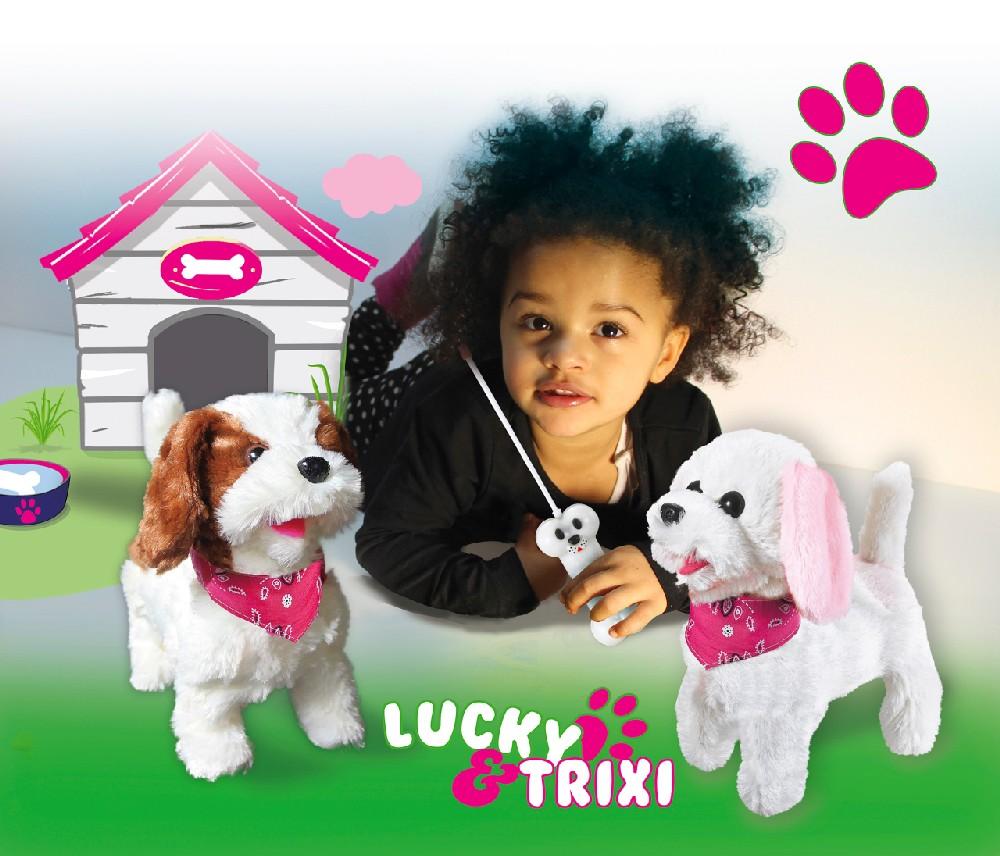 Jamara e.K. JAMARA Lucky RC Plüschhund Weiss/Braun 27MHz