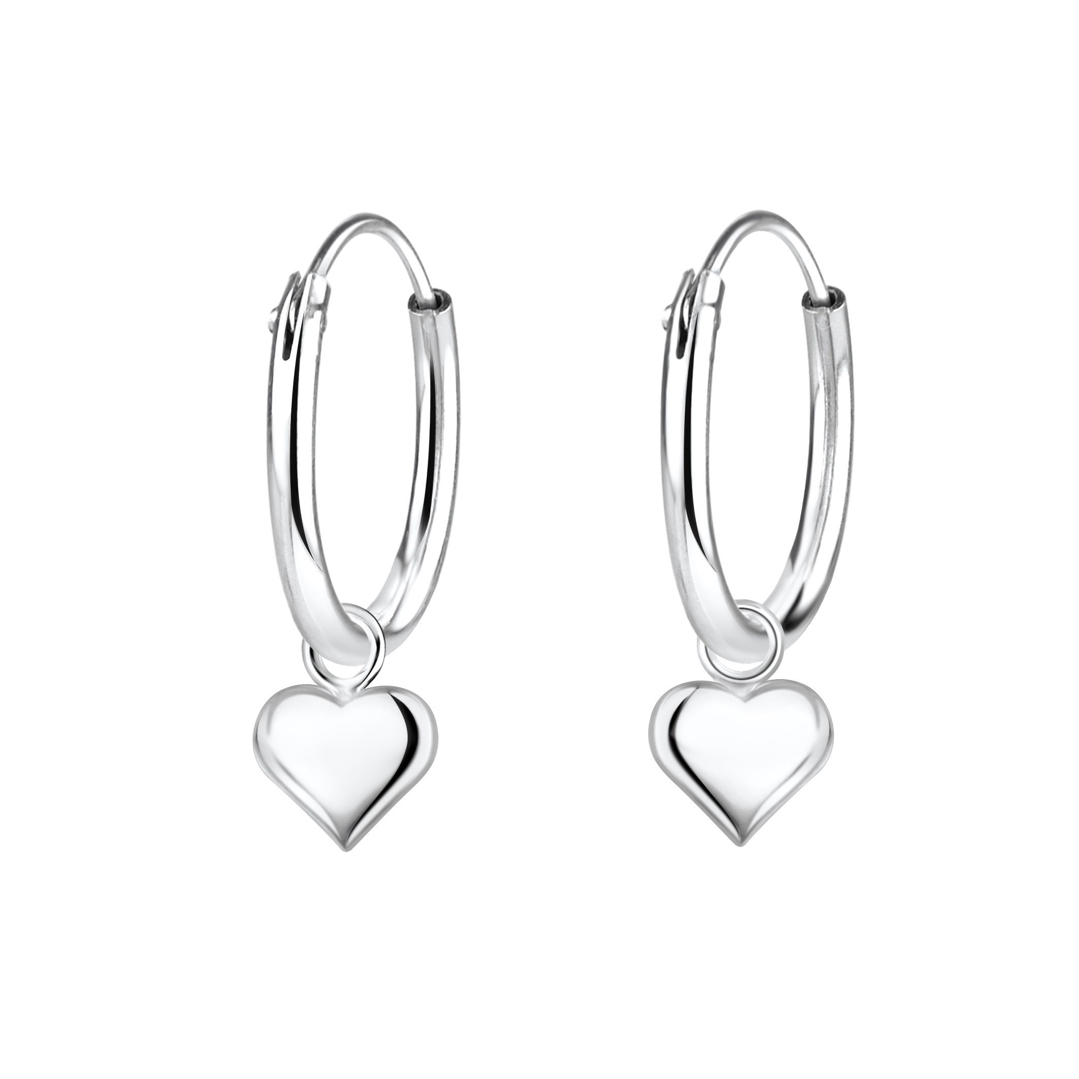 ALEXANDER YORK Paar Creolen Kinder-Ohrringe CHARM-HERZ, 2-tlg., 925 Sterling Silber