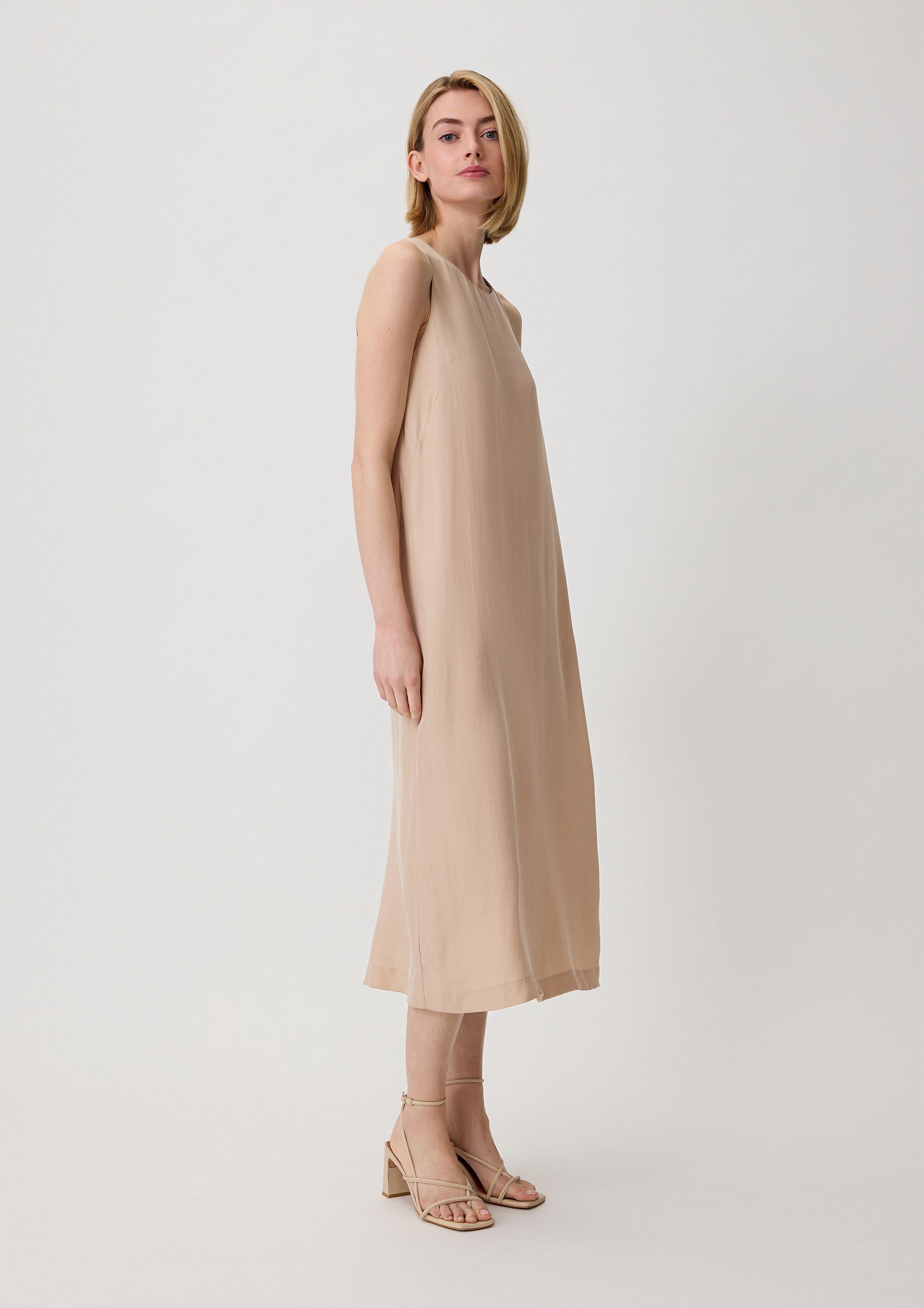 Midikleid aus Cupro-Mix - sandfarben