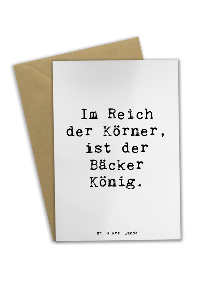 Mr. & Mrs. Panda Grußkarte Spruch Bäcker Krönung mit Spruch in Weiß günstig kaufen onesize