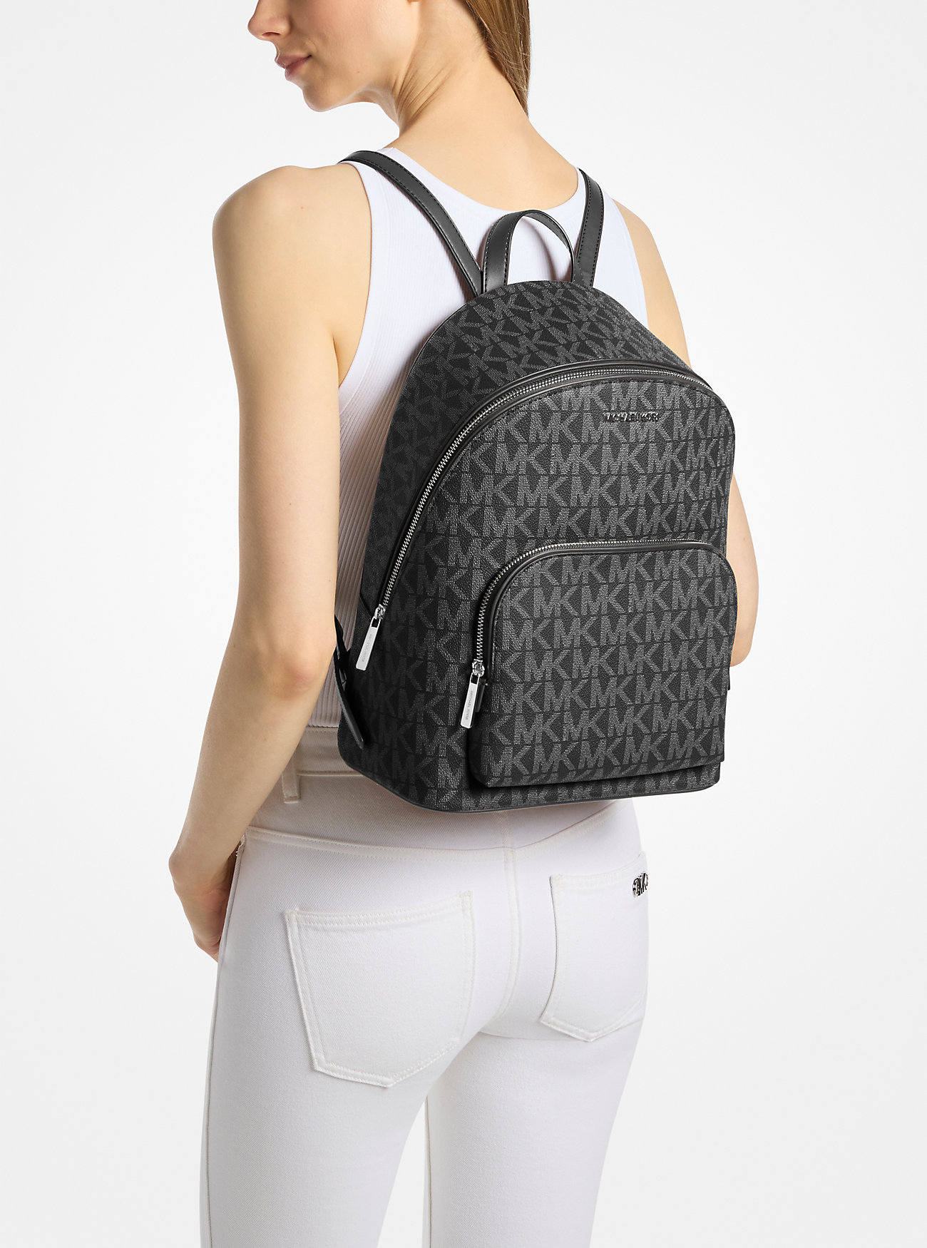 Connie Medium Signature Logo Ryggsekk - SVART