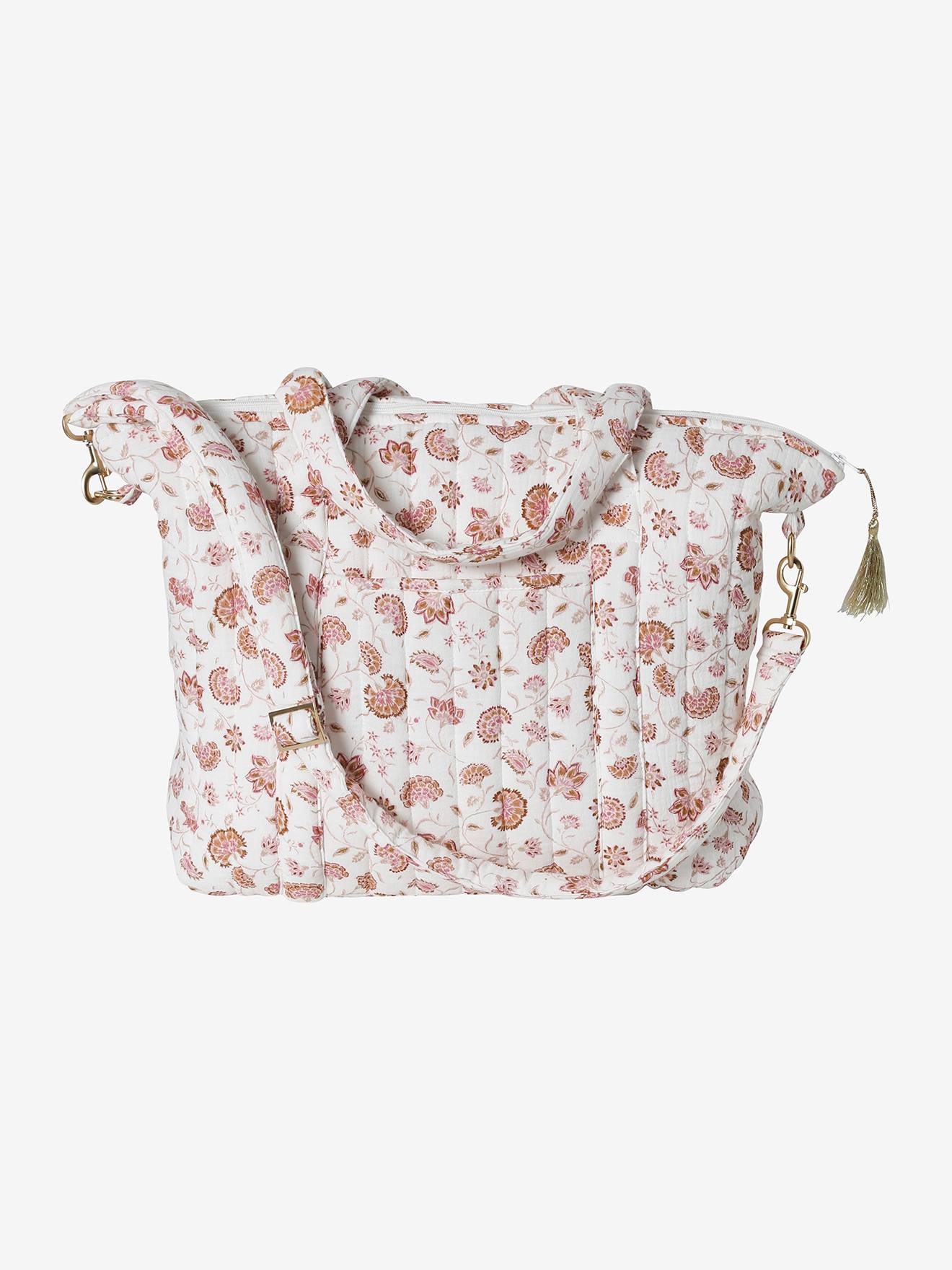 Vertbaudet Wickeltasche PLUME, personalisierbar - rosa/folklore blumen
