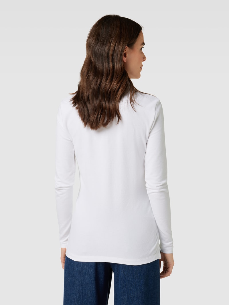 Longsleeve mit Polokragen in weiß