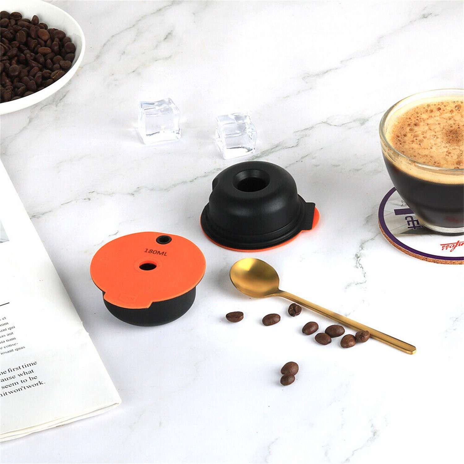 flowgoer Perkolator 60/180 nachfüllbarer Kaffeekapsel-Pod-Filter, Für Tassimo Bosch Vivy MyWay
