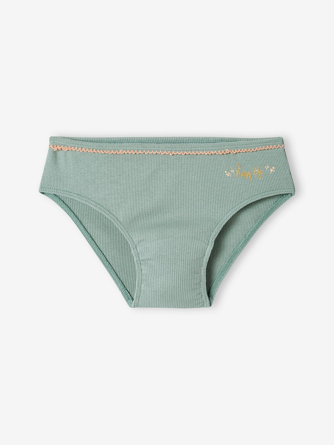 Vertbaudet 5er-Pack Mädchen Slips, Ripp - rosa nude