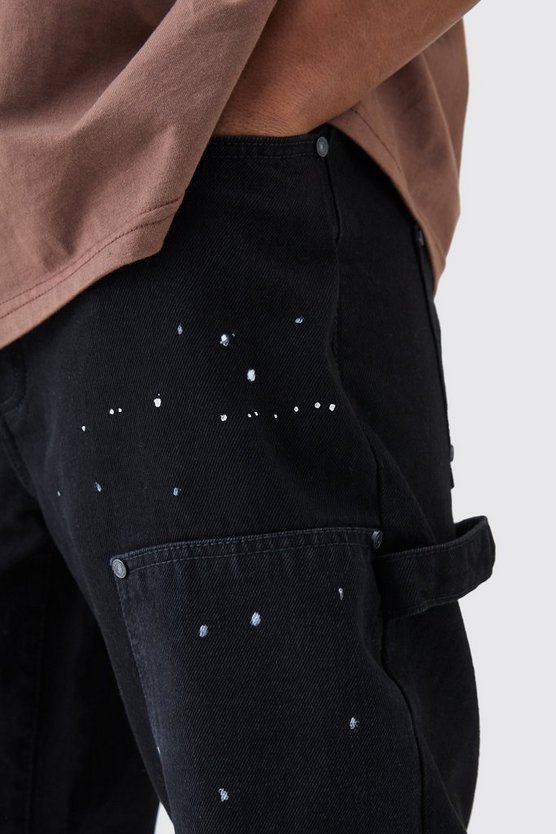 Lockere Jeans mit Farbspritzern