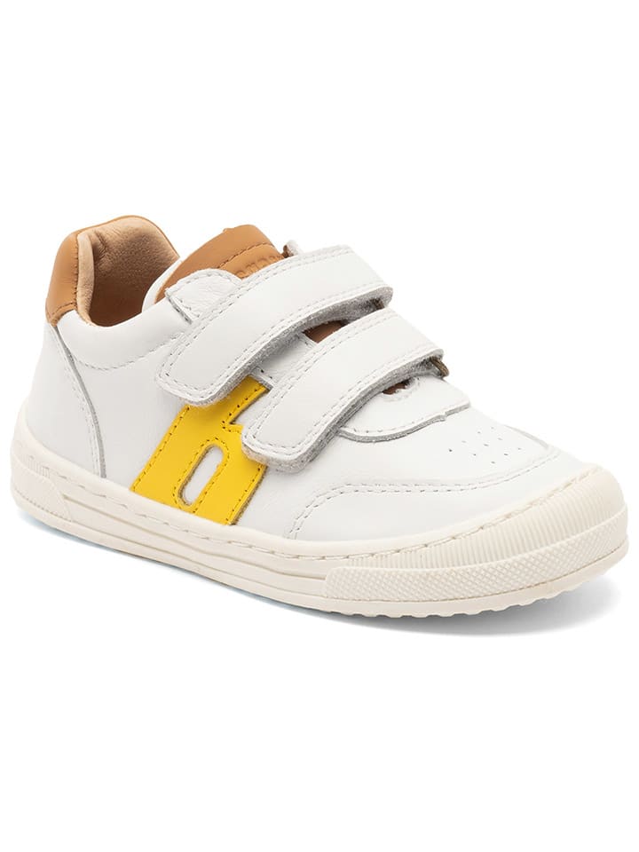 bisgaard Leder-Sneakers in Weiß/ Gelb günstig kaufen