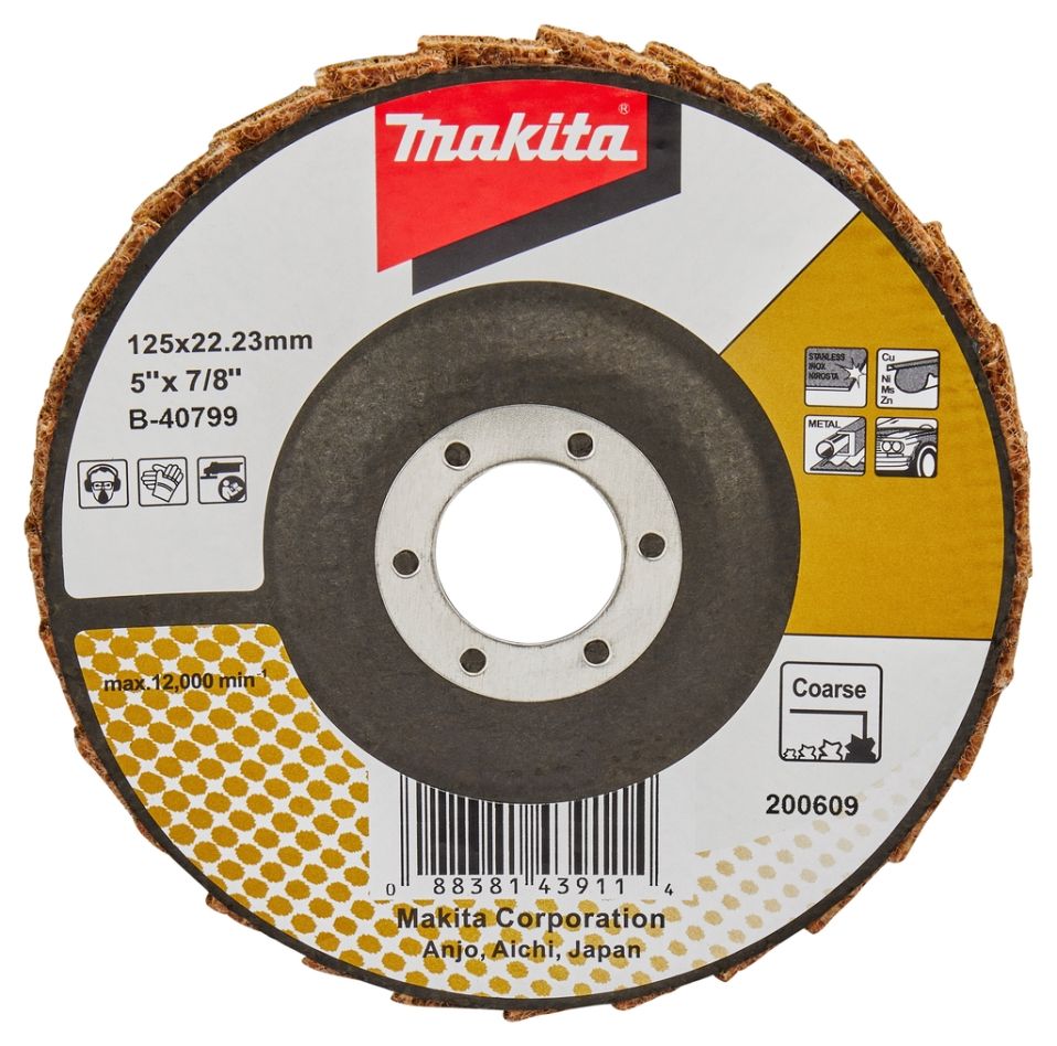 Makita Tilbehør B-40799 Lapkonditioneringsskive 125 mm Grov