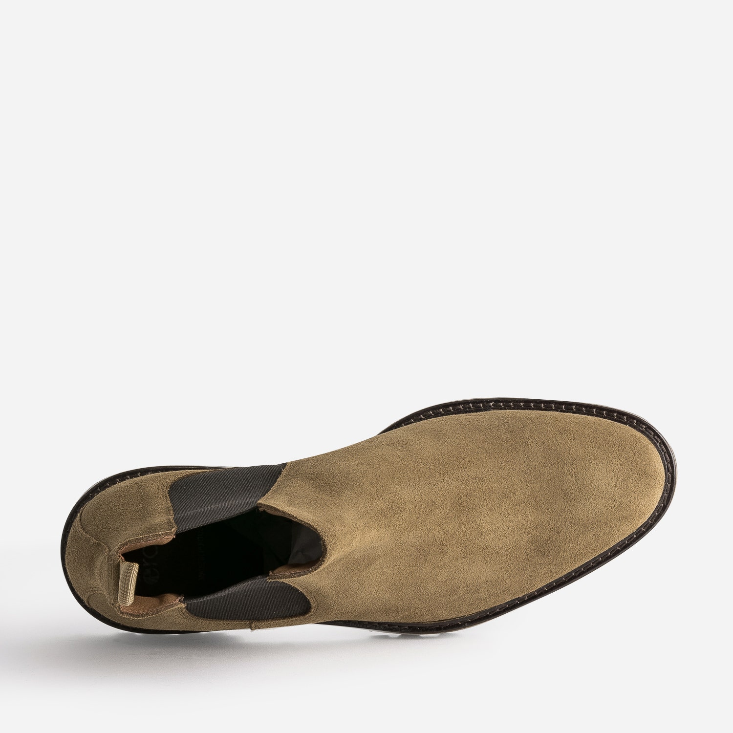 Chelsea boots beige foncé en cuir velours