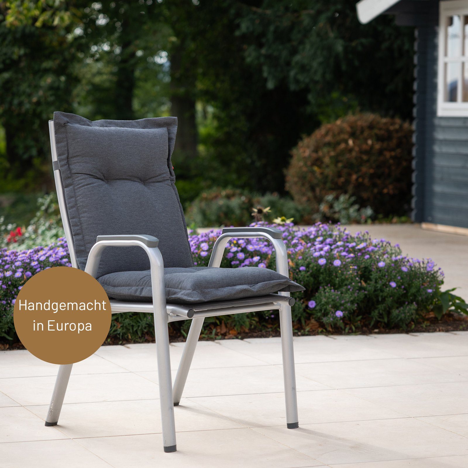 Herlag Polsterauflage AVA, (1 St), Gartenstuhlauflage Niedriglehner 103x50x9cm Anthrazit 1 Stück