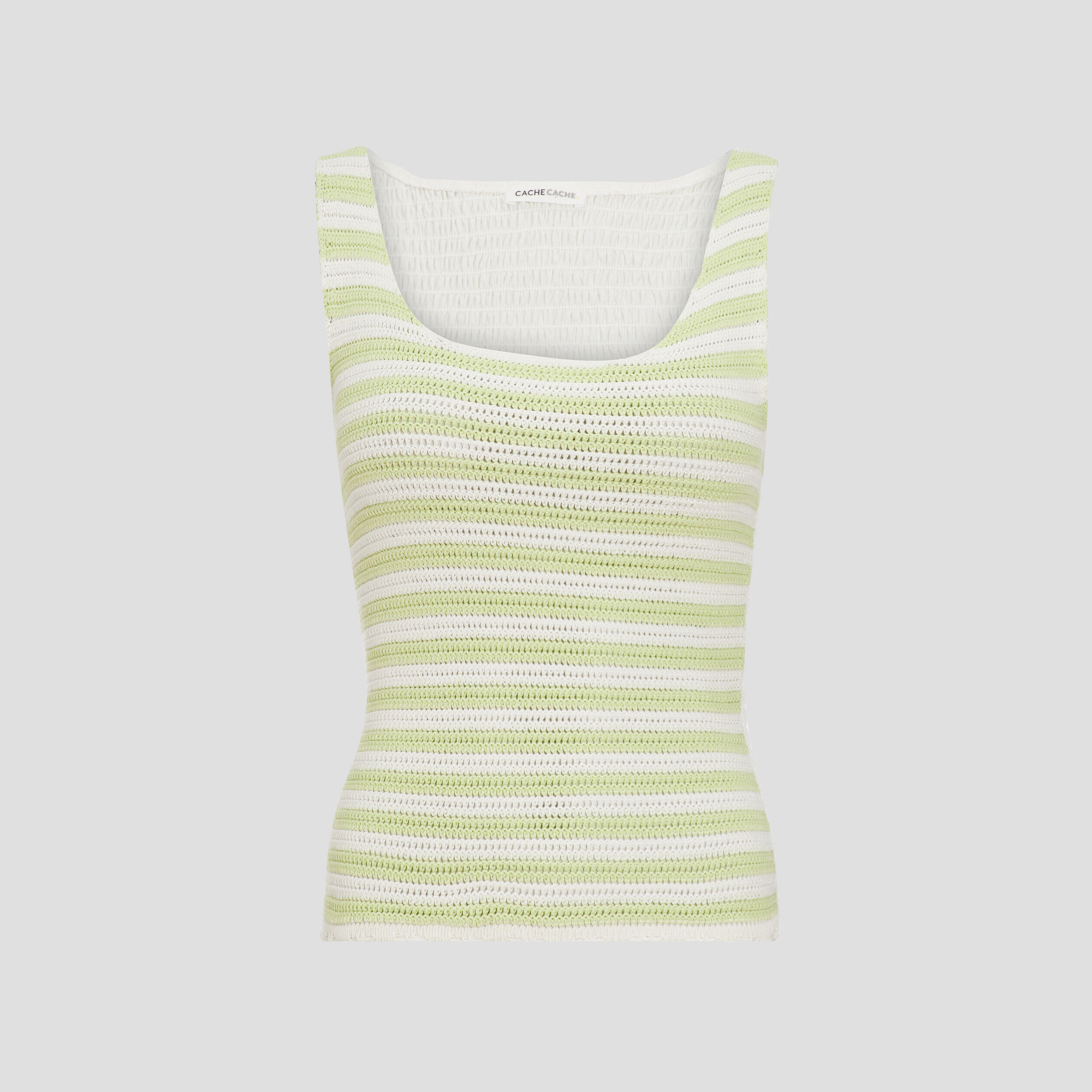 Débardeur macramé vert pastel femme | Cache Cache