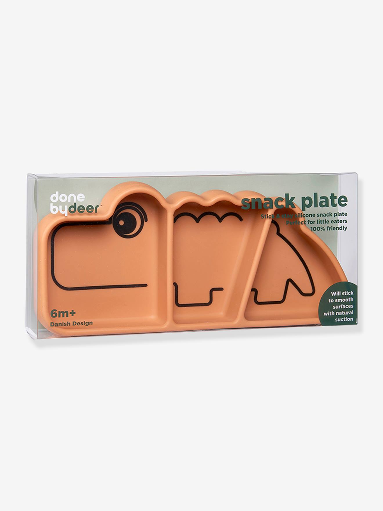 Assiette Stick&Stay Croco en silicone DONE BY DEER rose