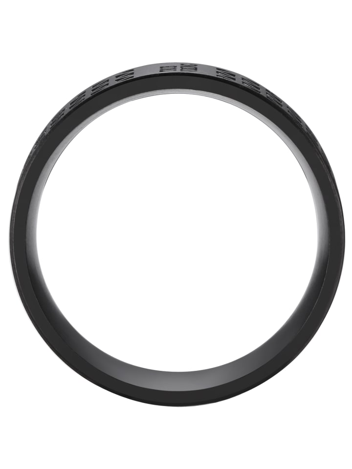 True Rebels Ring Edelstahl schwarz in schwarz günstig kaufen