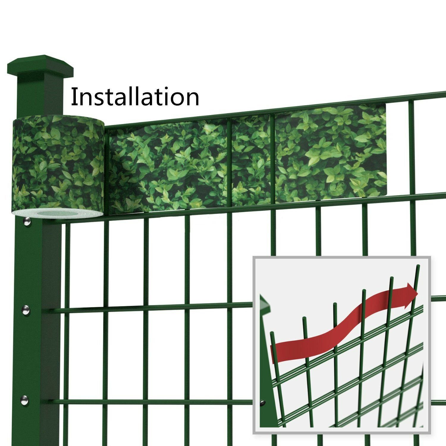 interGo Sichtschutzstreifen PVC Sichtschutzstreifen 35m & 70M Windschutzstreifen Doppelstabmatten, (Sichtschutzstreifen-Set)