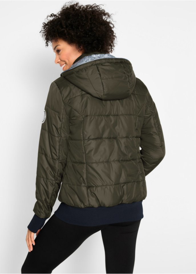Outdoor-Steppjacke mit bedrucktem Futter